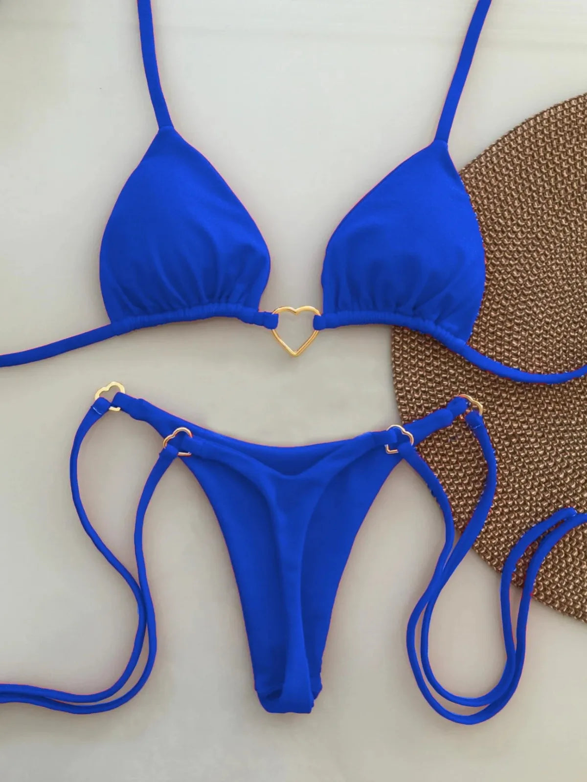 Fashionable Women’s White Bikini – Low-Rise Lace-Up Two-Piece Swimwear