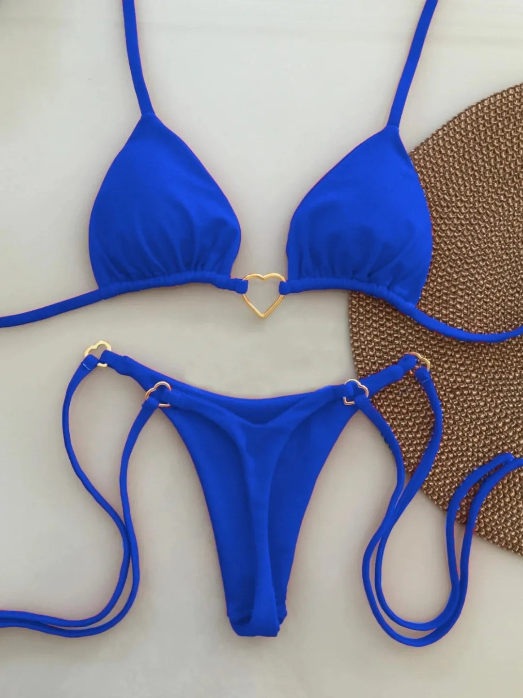 Fashionable Women’s White Bikini – Low-Rise Lace-Up Two-Piece Swimwear