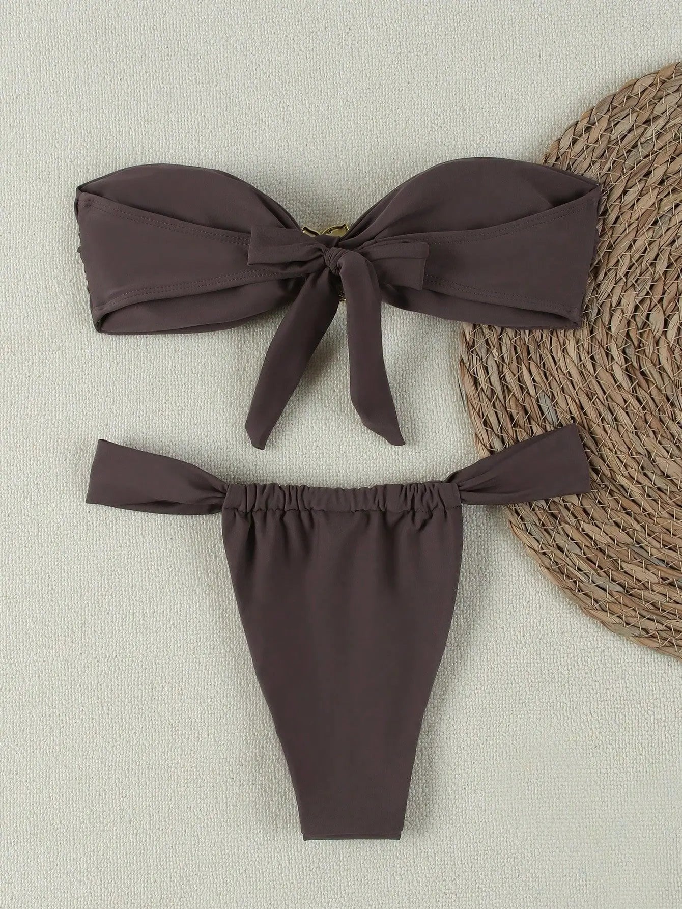 2025 Bold Bandeau Bikini Set – Push-Up Support with Brazilian Thong Bottom