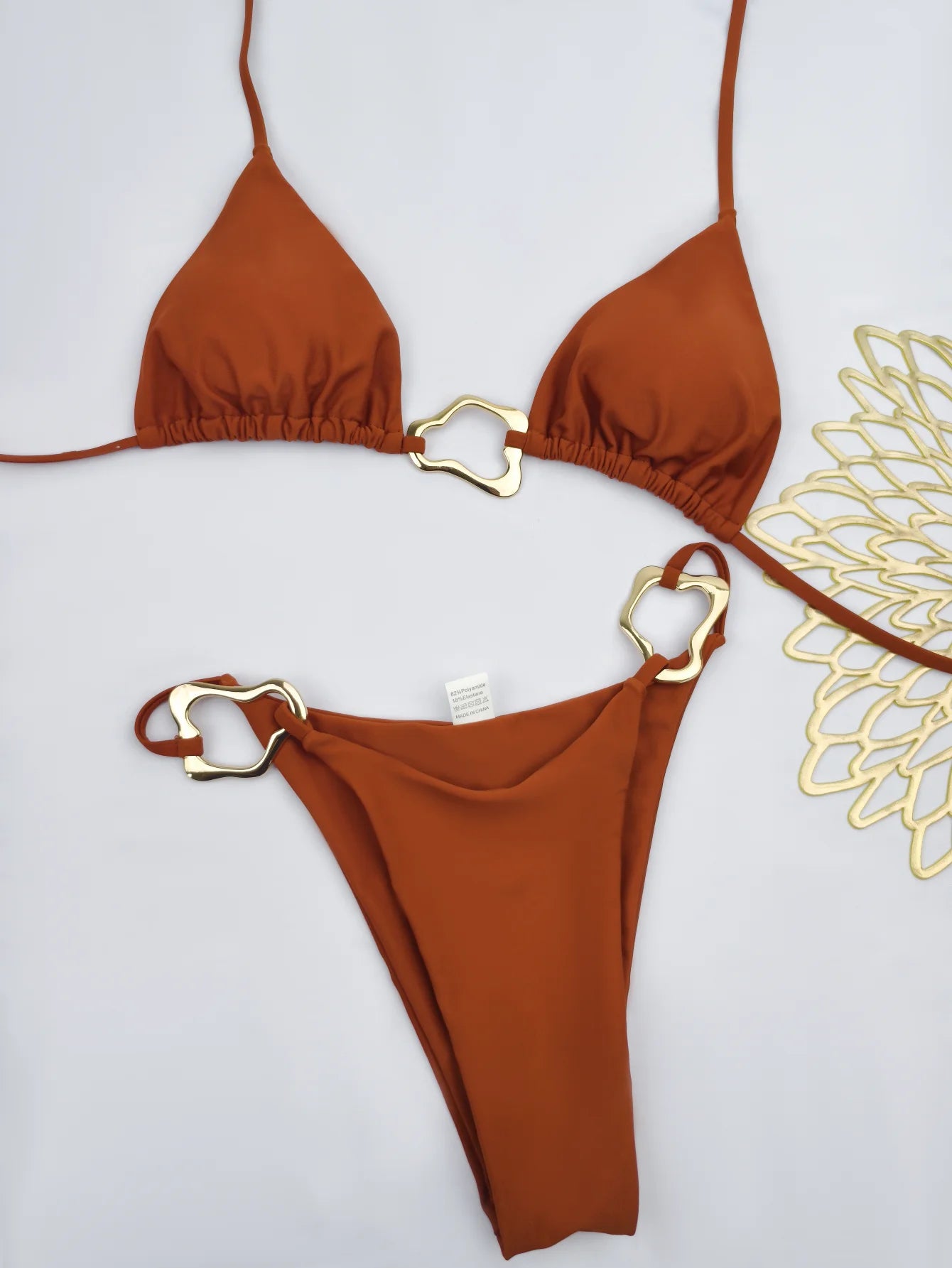 New Sexy Lace-Up Bikini – Solid Color Two-Piece Swimsuit for Women