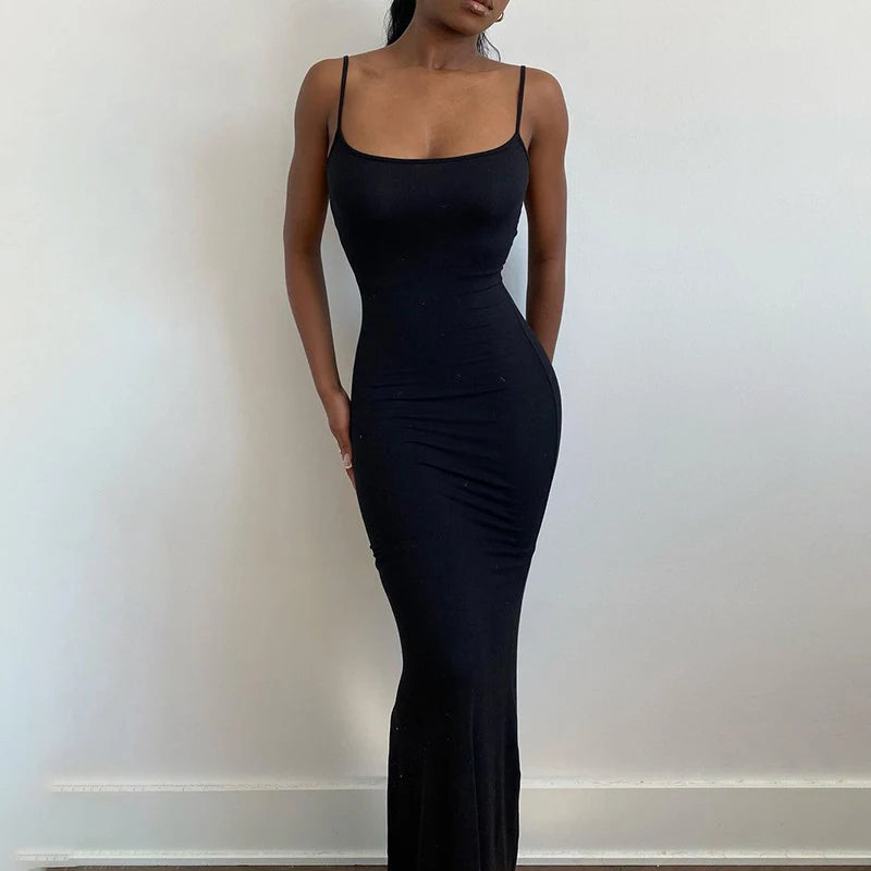 Sexy Summer Fishtail Bodycon Dress – Sleeveless Suspender Style with High Stretch and Flattering Curve-Lift Design