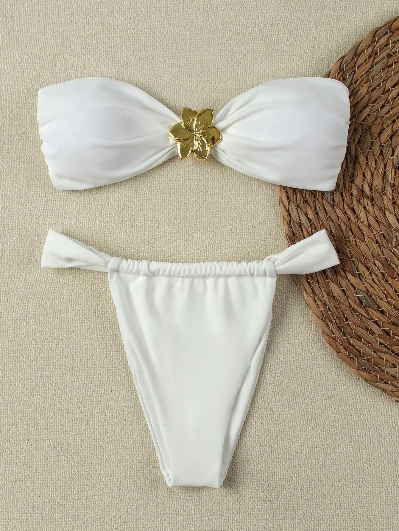 2025 Bold Bandeau Bikini Set – Push-Up Support with Brazilian Thong Bottom